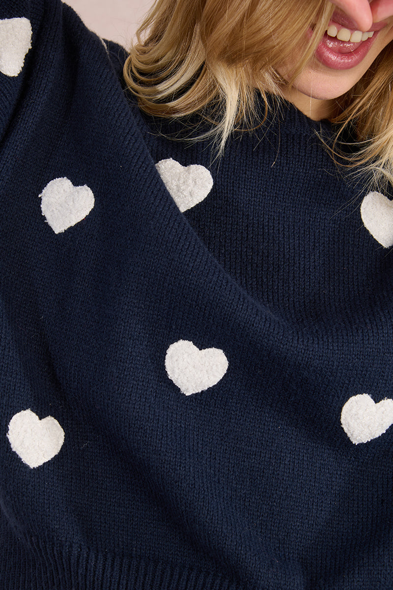 Molly Bracken Navy Heart Sweater FN