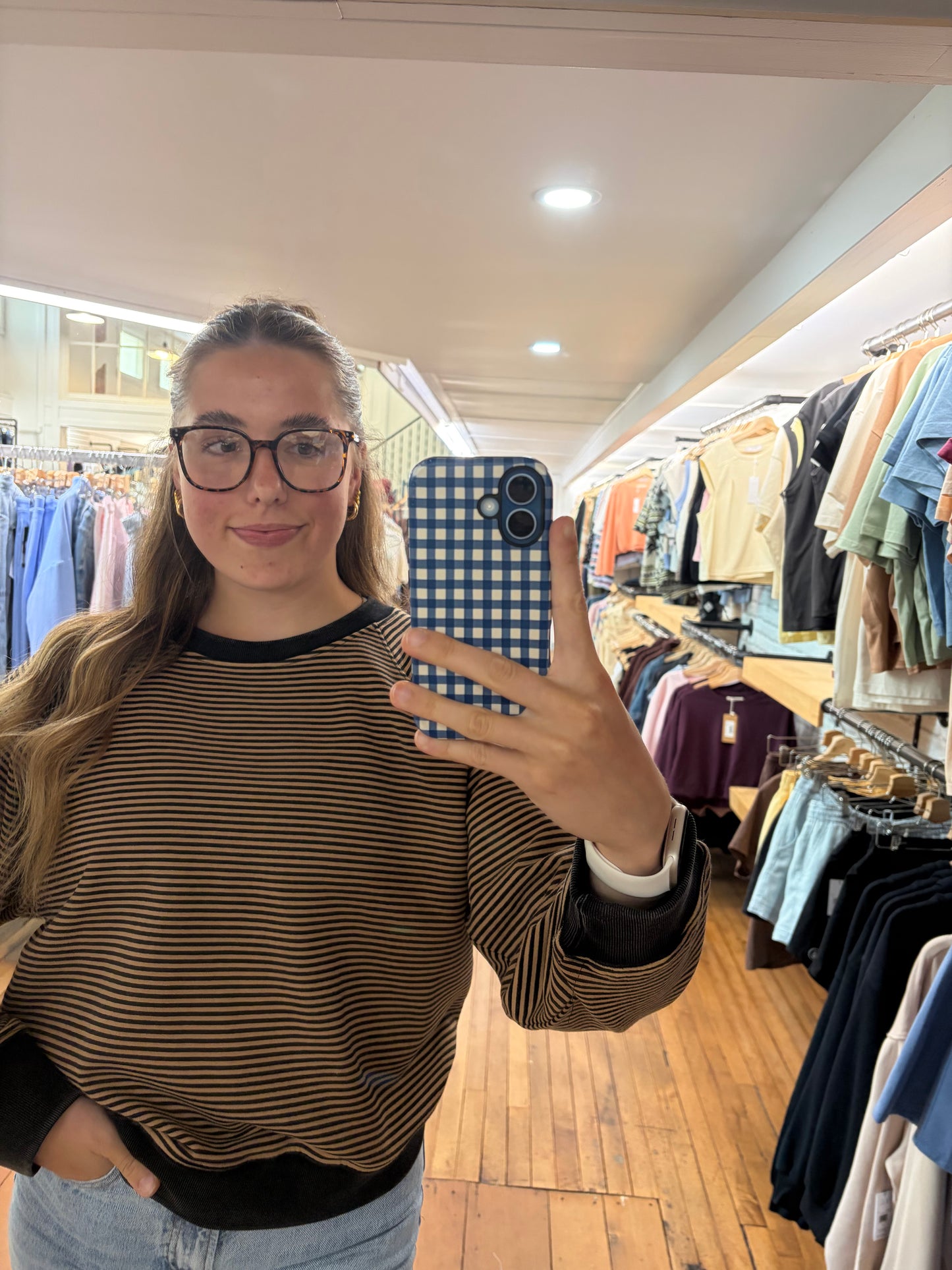 Brunette the Label Brown Striped Sweatshirt 02-07