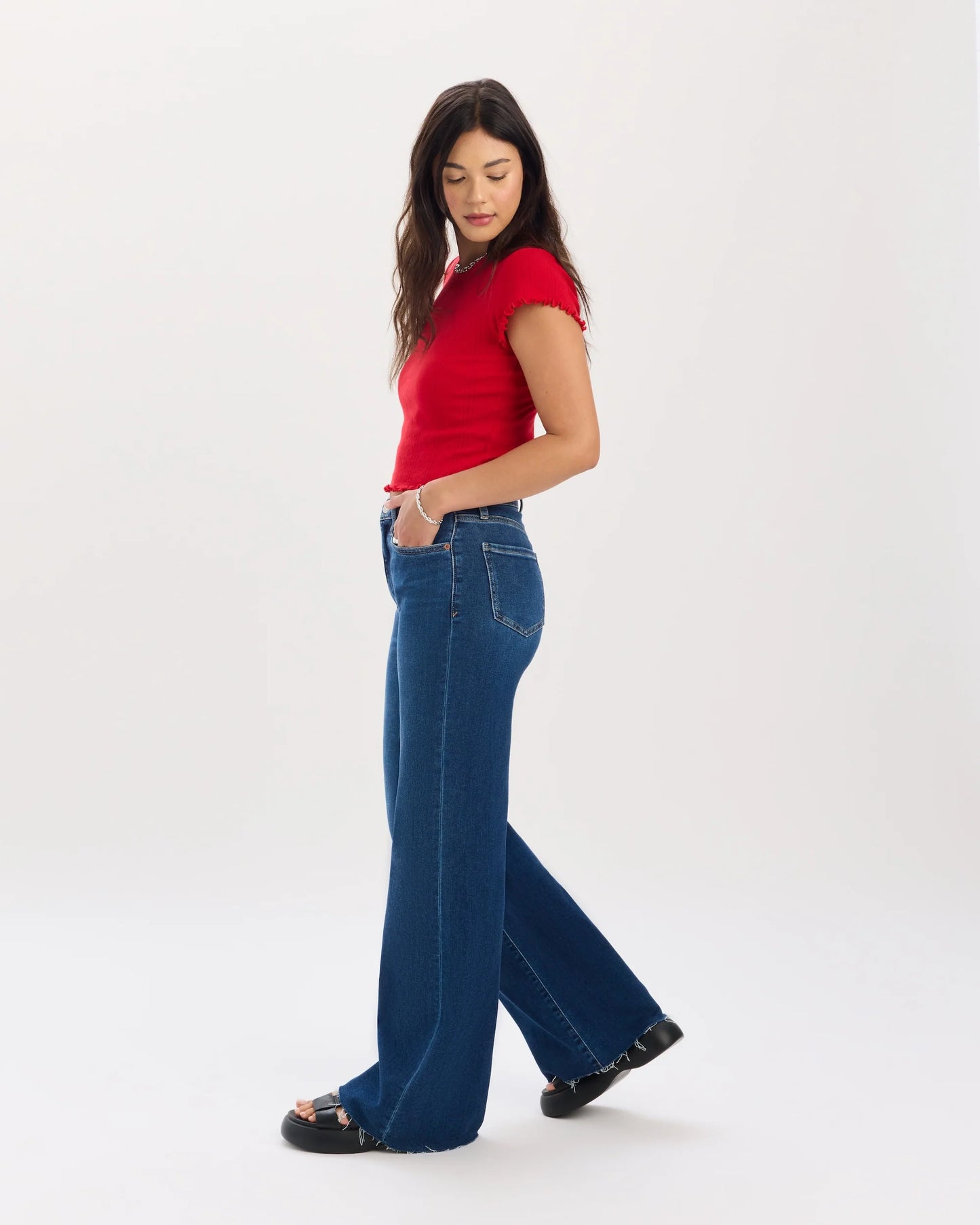 Daze Far Out High Rise Wide Leg Waterfall 02-07