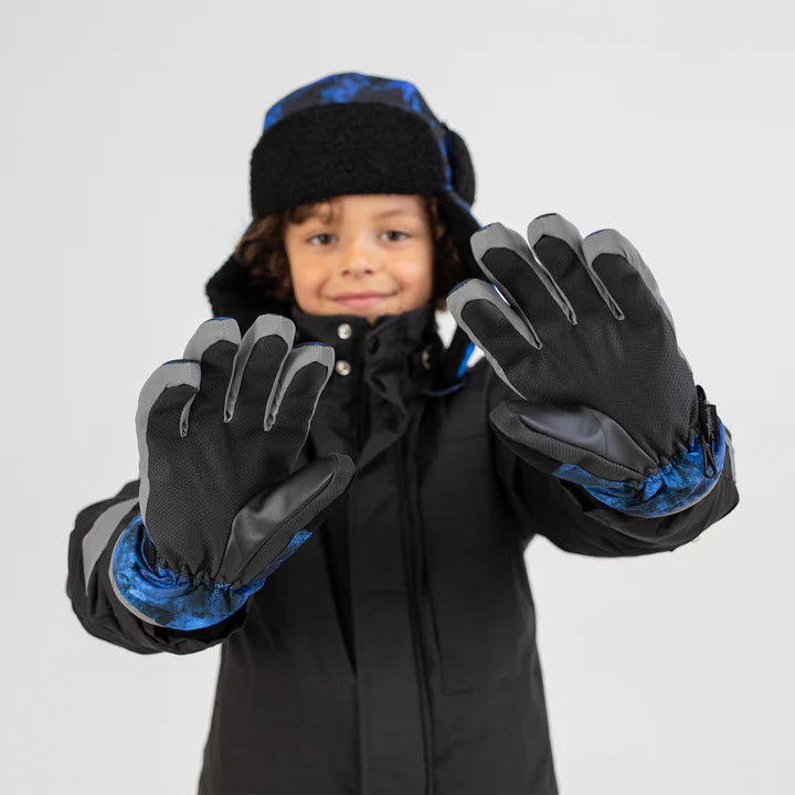 WinterProof Reflective Boys Abstract Blue Camo Glove