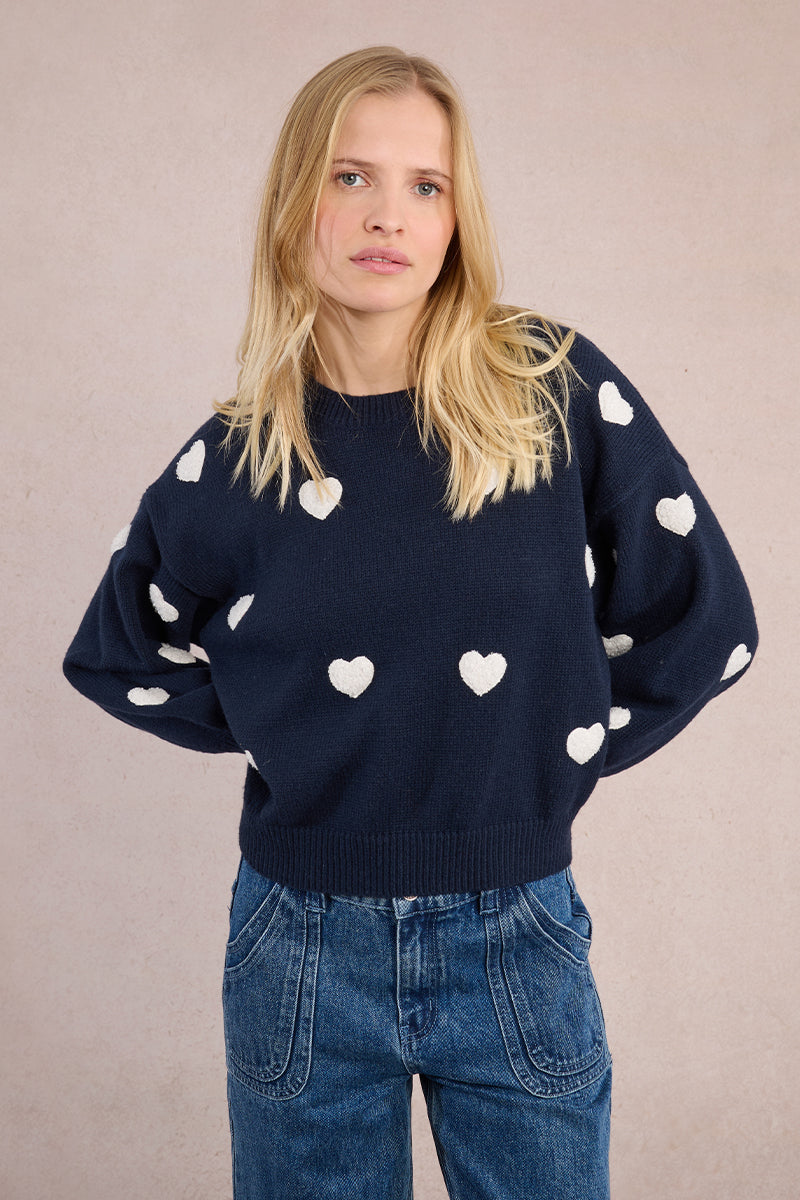 Molly Bracken Navy Heart Sweater FN