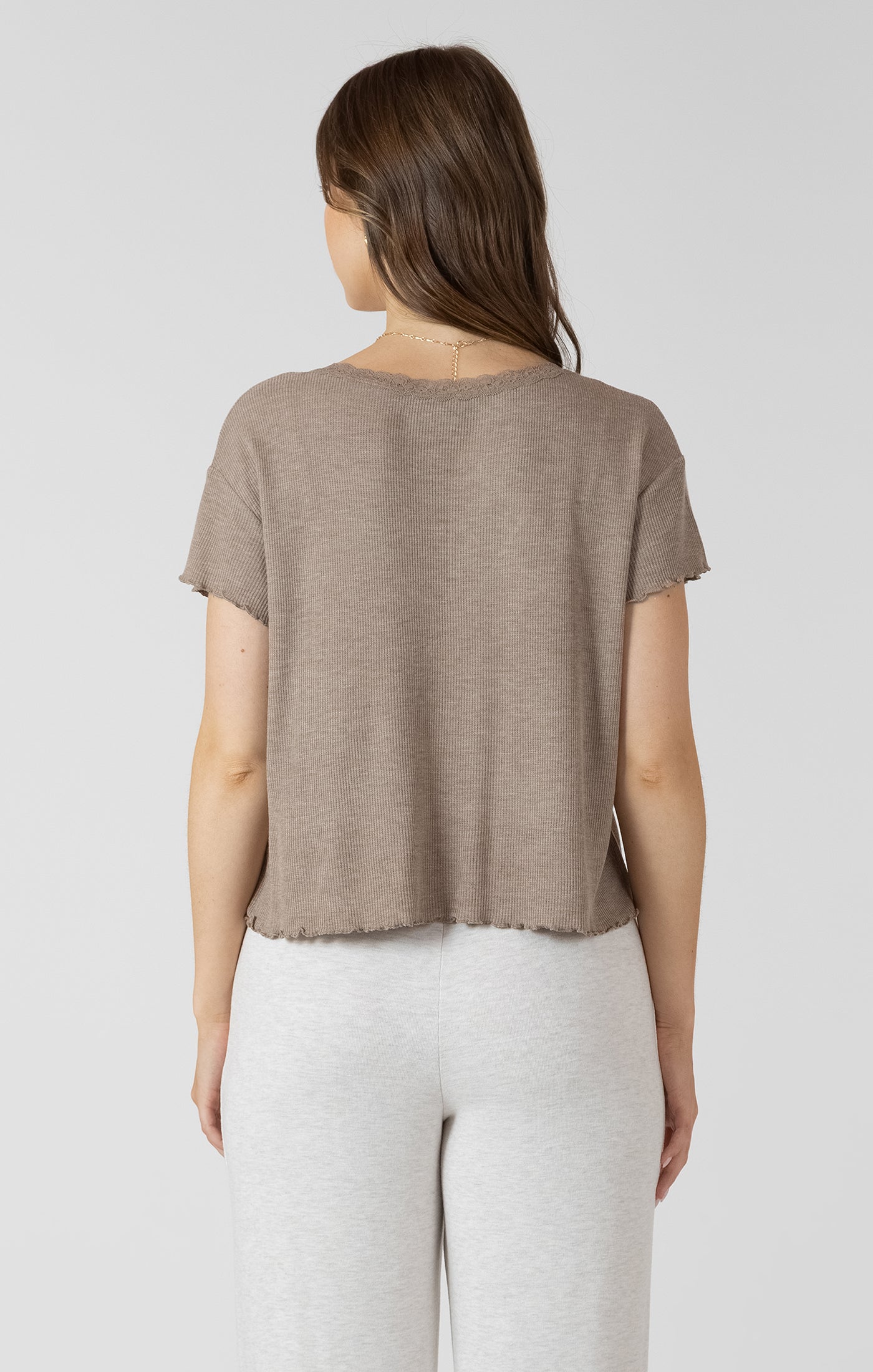 Dex Lace Trim Waffle Top SP