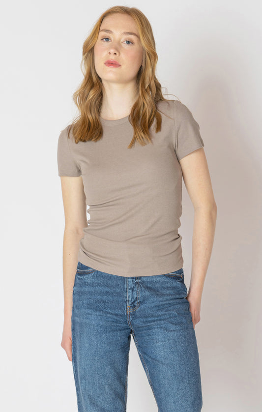 Dex Almond Basic Ribbed Tee FN