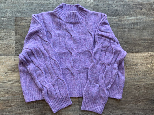 Lili Sidonio Purple Knit Woven Sweater FN