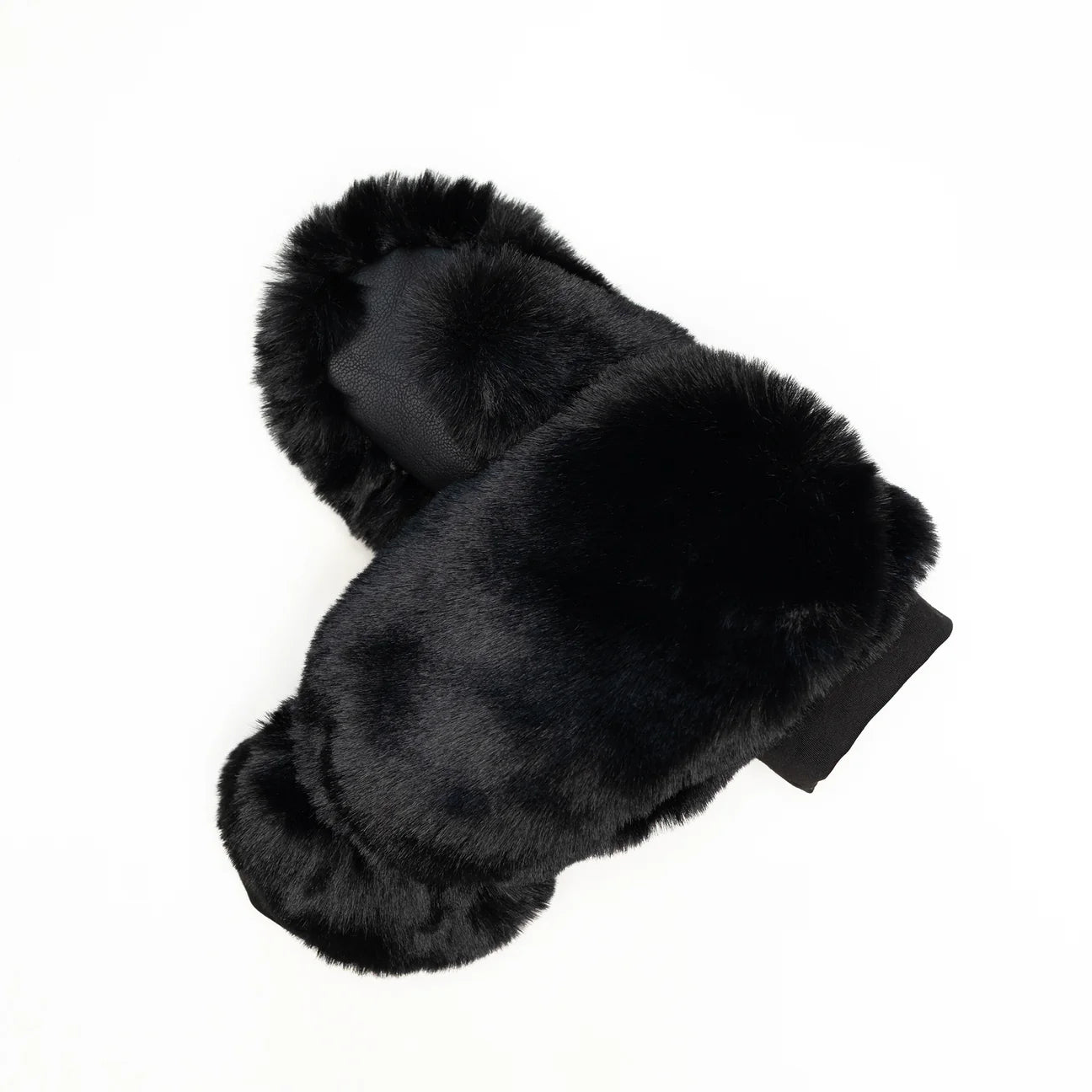 WinterProof Wonder Fluff Midnight Black Faux Fur Mitten