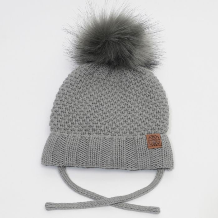 Calikids Baby Knit Fur Pom Pom Toque