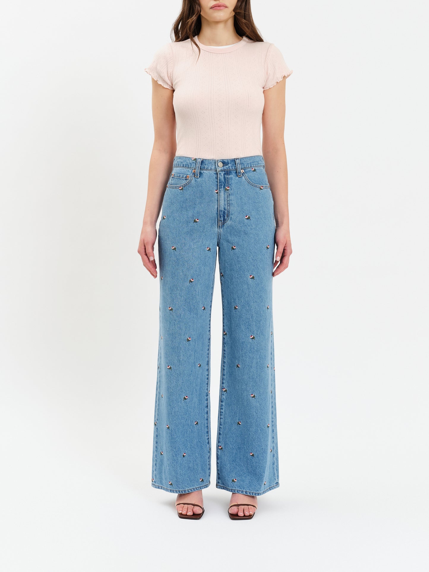 Daze Far Out High Rise Embroidered Flower SP
