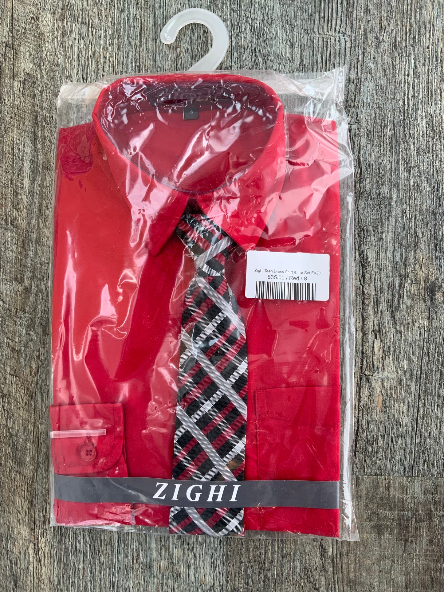 Zighi Boys Dress Shirt & Tie Set