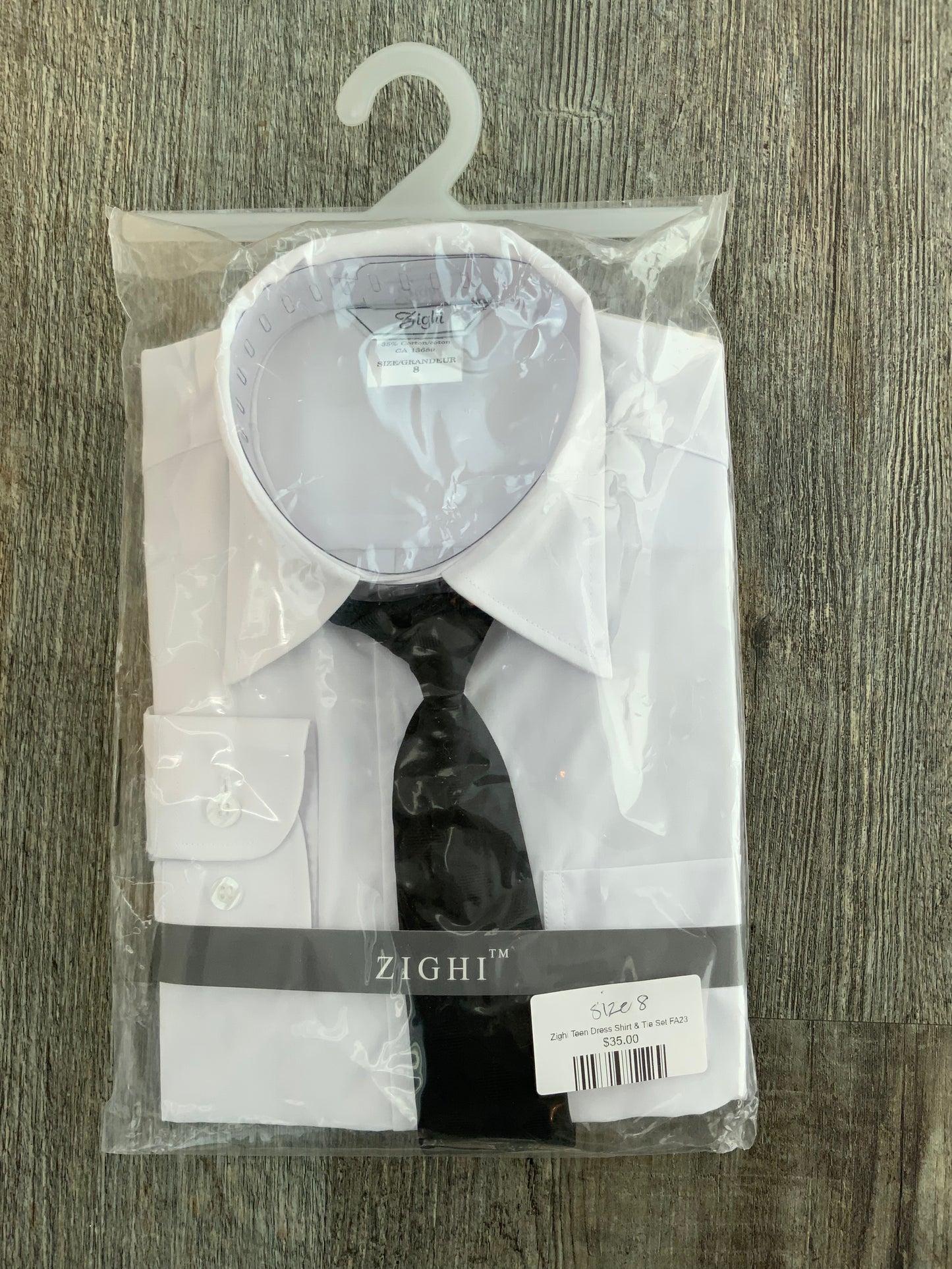 Zighi Boys Dress Shirt & Tie Set