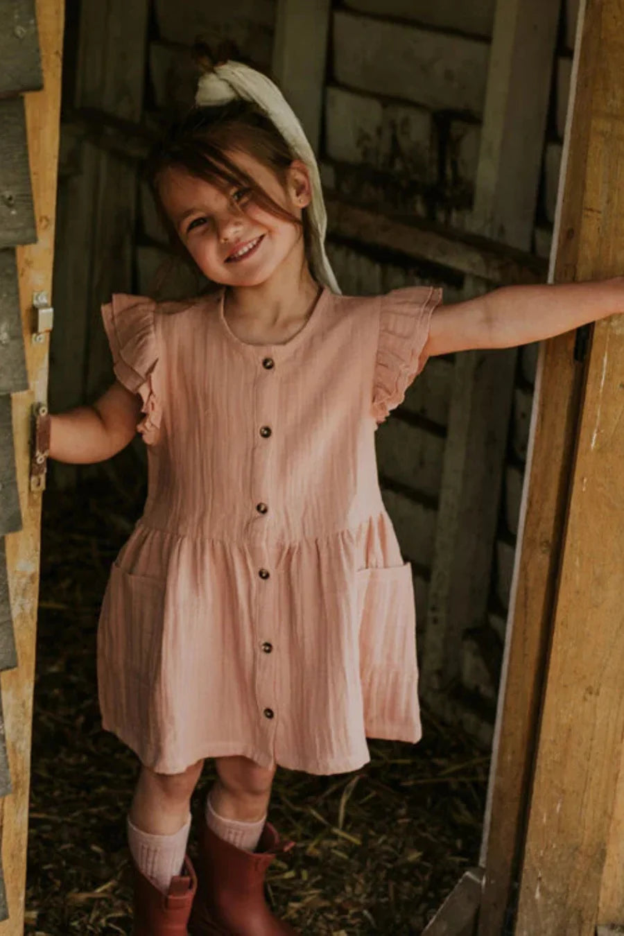 Koko Noko Smokey Pink Muslin Dress SP