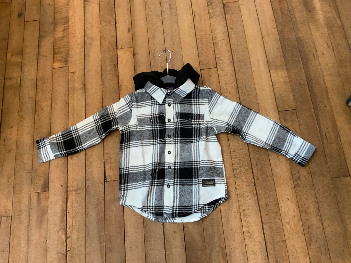 Silver Plaid Boys Shirt