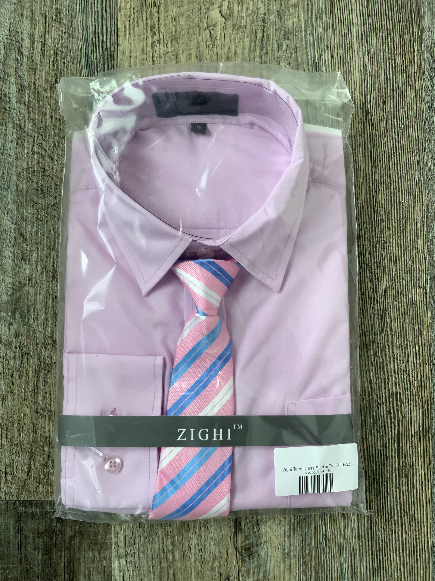 Zighi Boys Dress Shirt & Tie Set