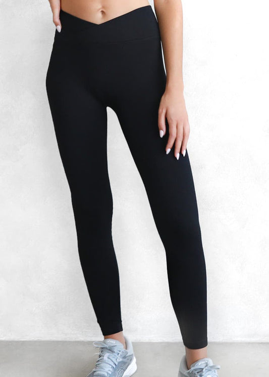 Nikibiki Ribbed Crossover Waistband Leggings SP24