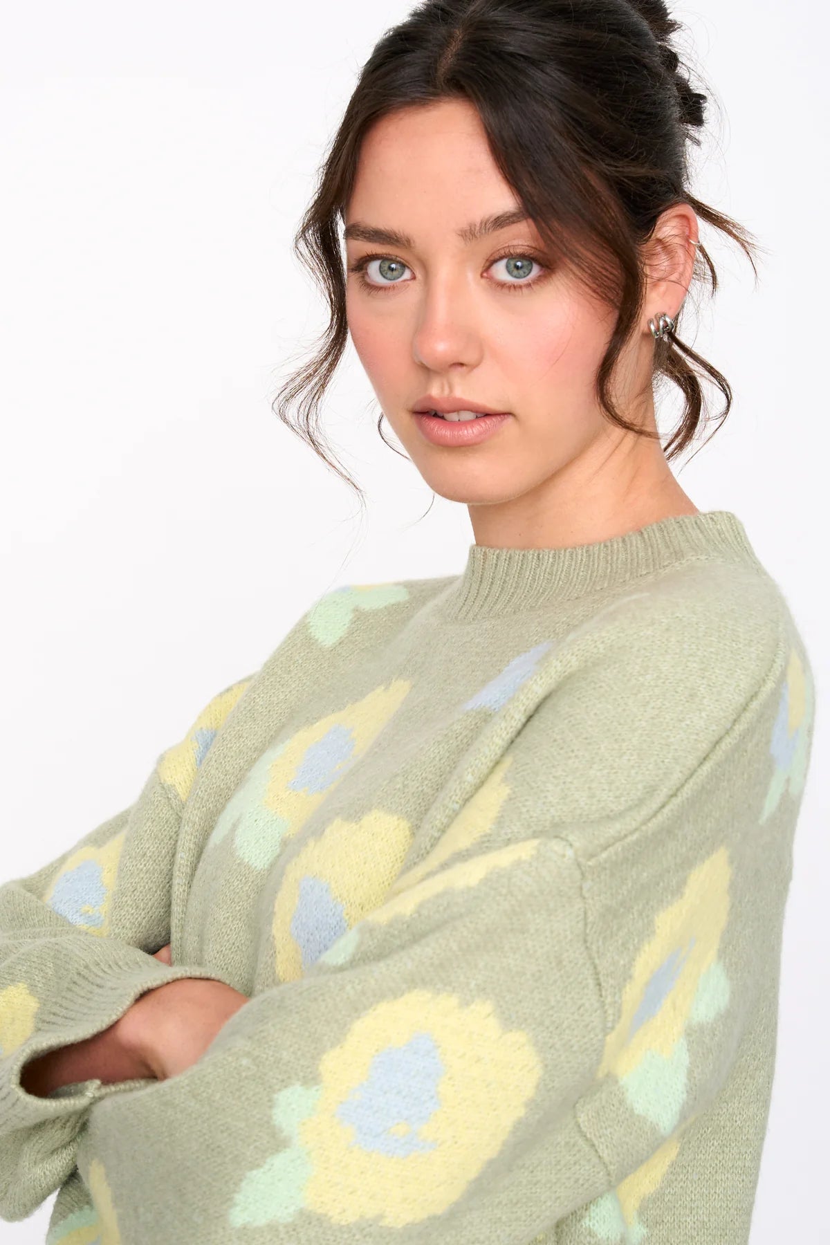 24 Colours Floral Knit Pullover SP