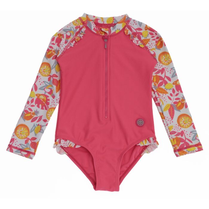 Calikids Long Sleeve Bright Pink Swimsuit SP
