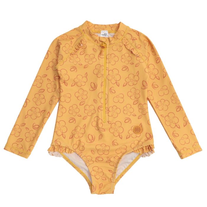 Calikids Orange Floral Long Sleeve Swimsuit SP