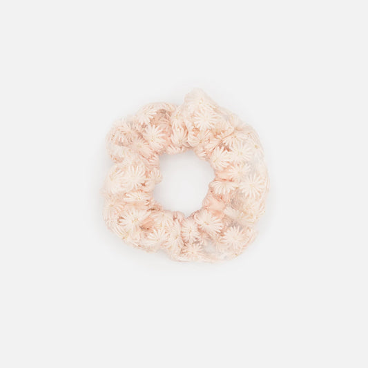 Bizou Pale Pink Flower Scrunchie