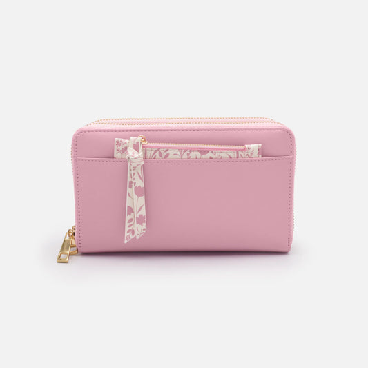 Bizou Pink Double Wallet with Removable Pouch