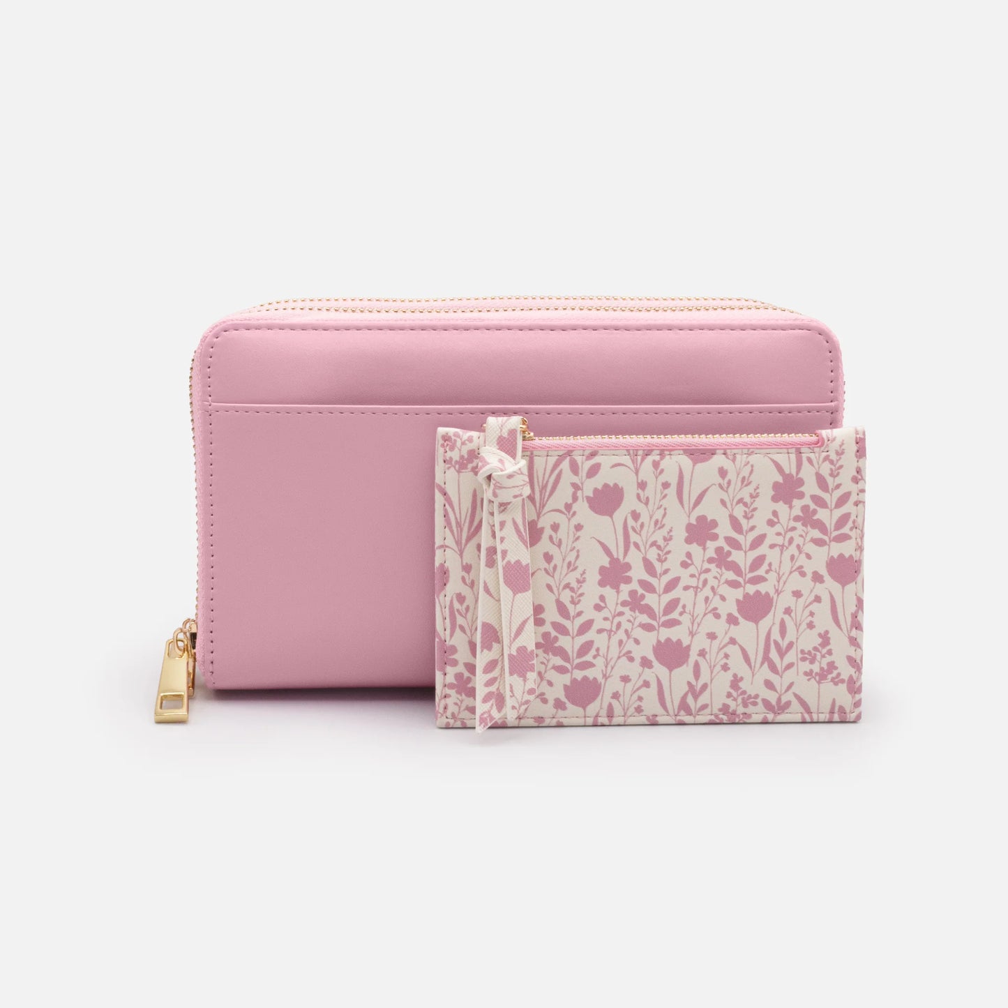 Bizou Pink Double Wallet with Removable Pouch