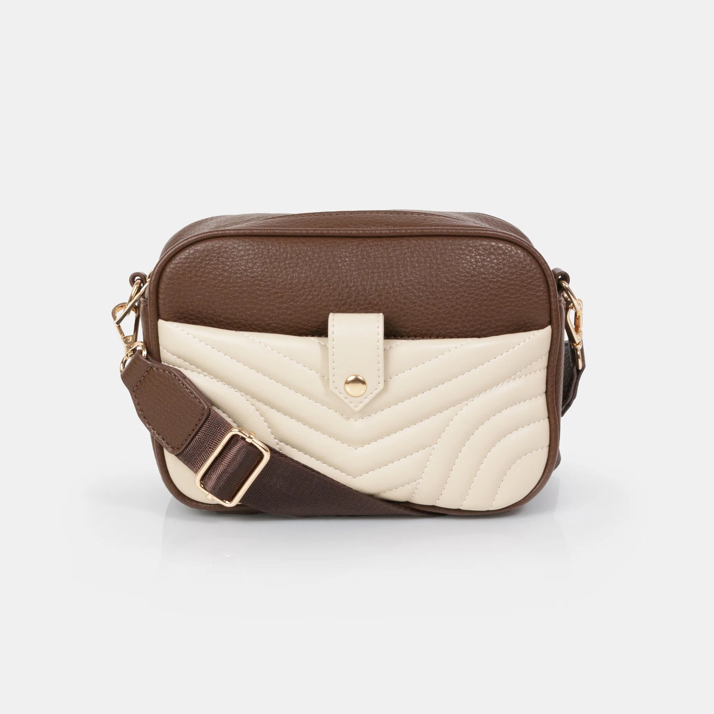 Bizou Brown Quilted Crossbody handbag
