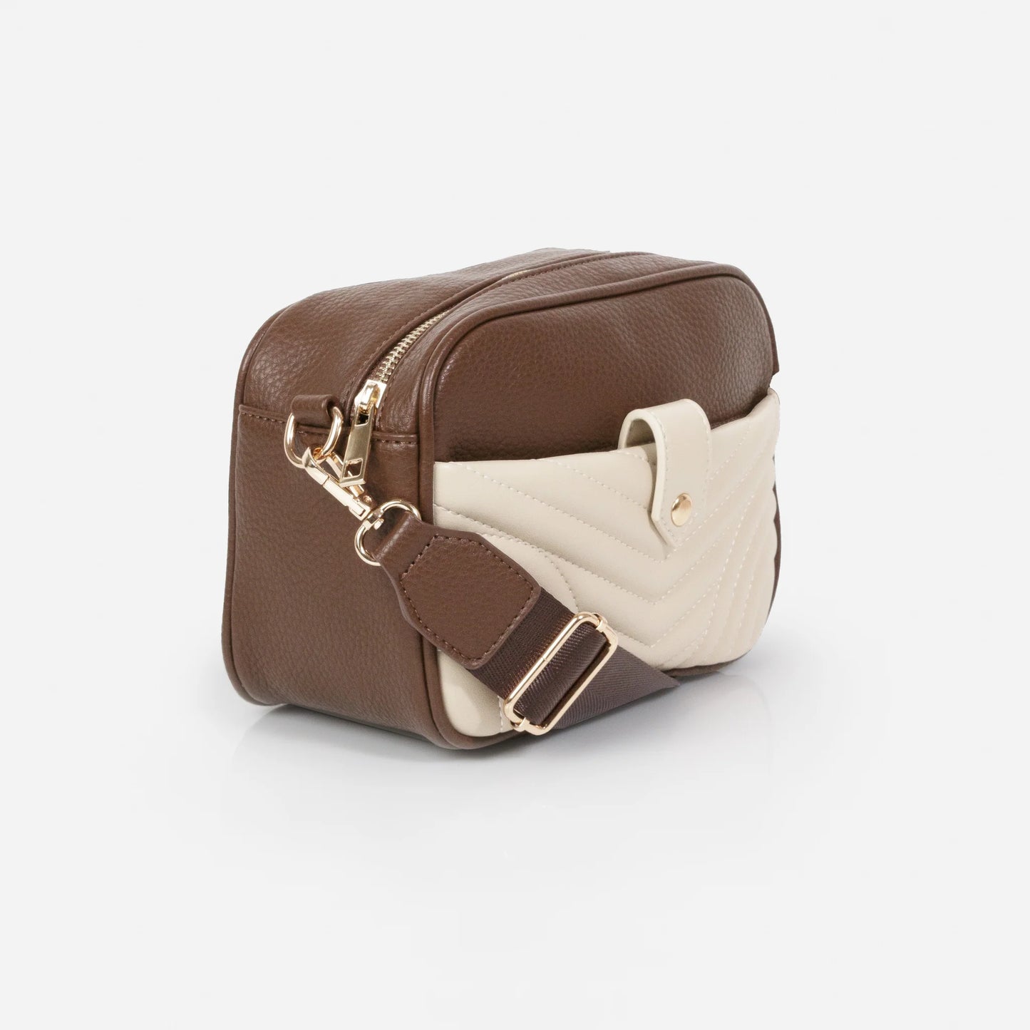 Bizou Brown Quilted Crossbody handbag