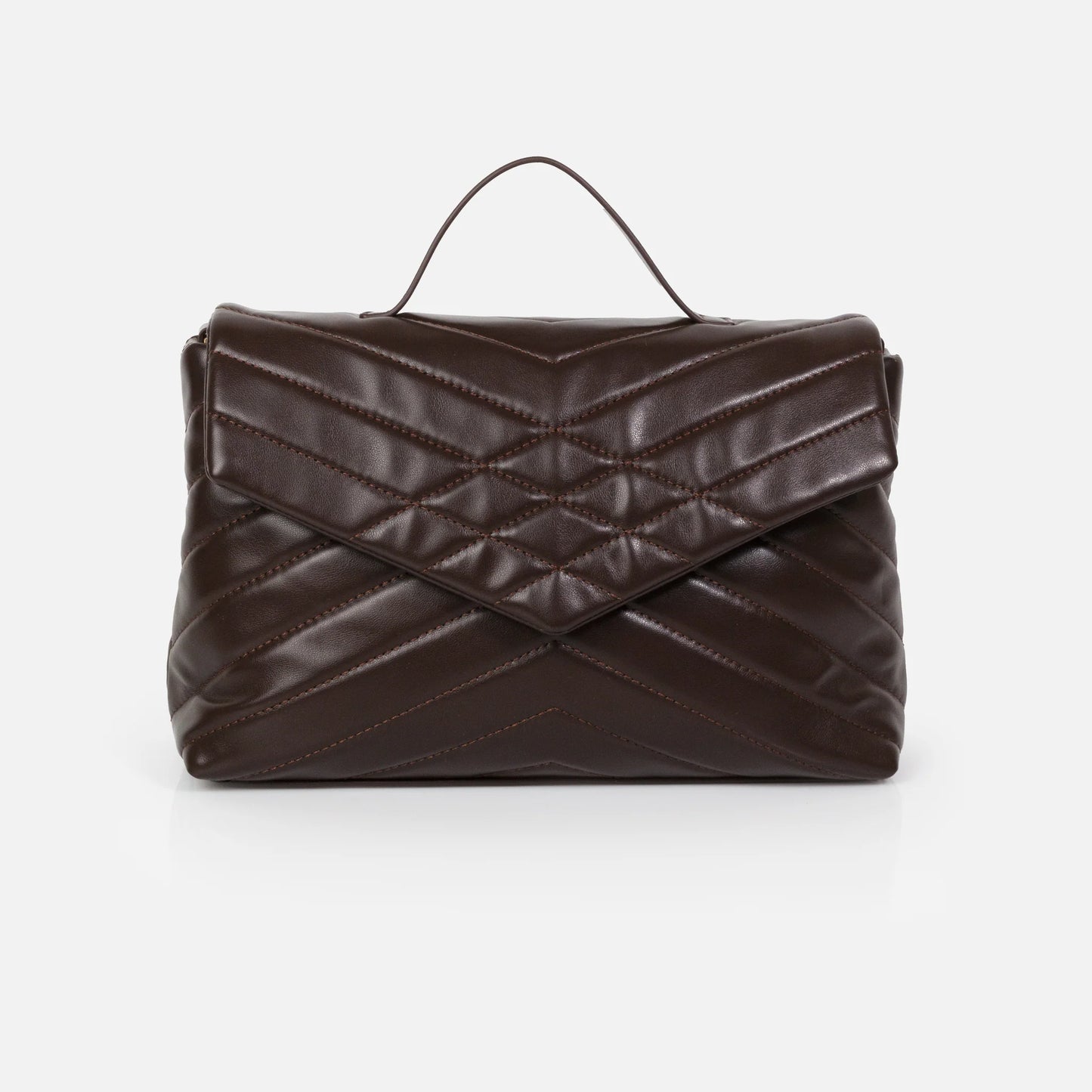 Bizou Dark Brown Quilted Crossbody Handbag