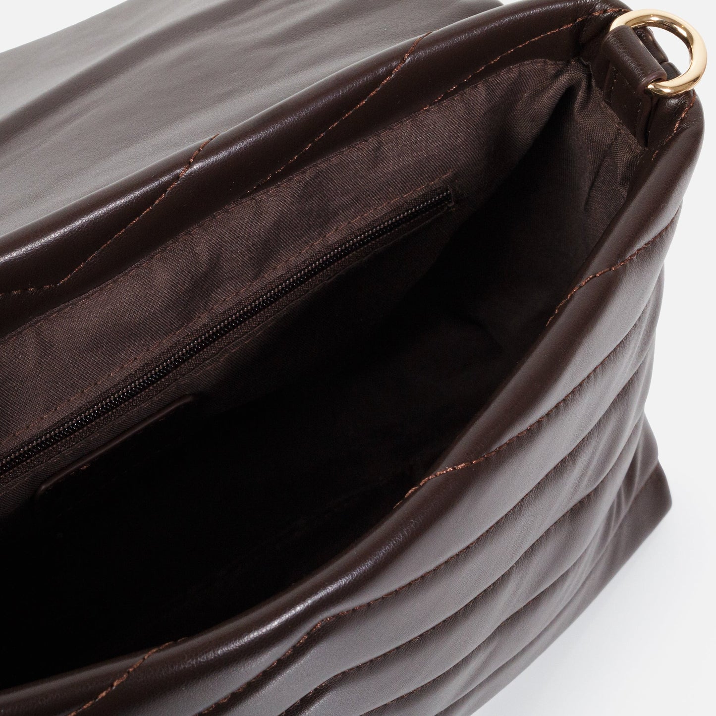 Bizou Dark Brown Quilted Crossbody Handbag