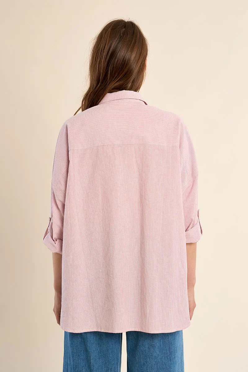 Molly Bracken Stripped Pink Button Down SP