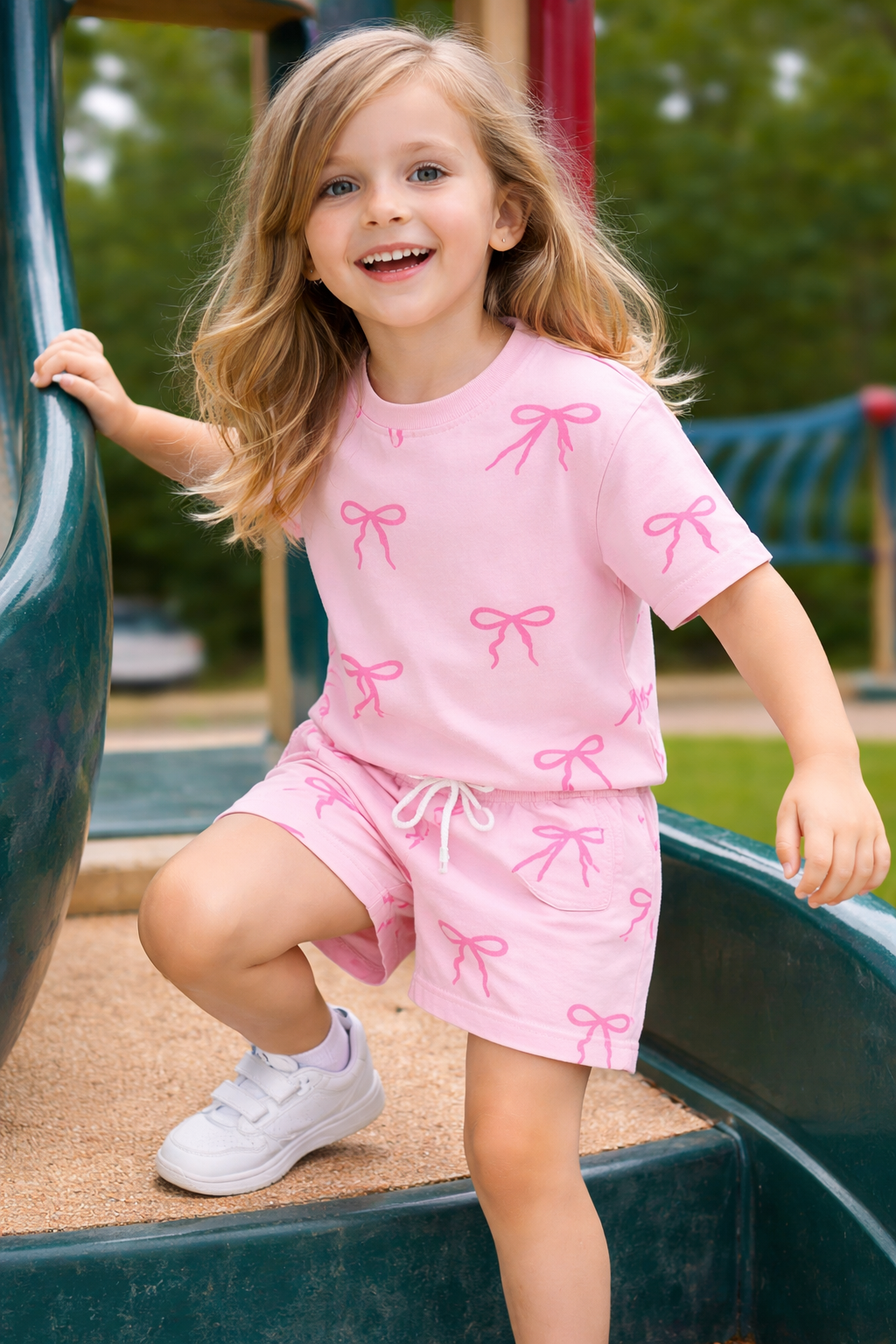 Silver Jean Co. Bow Sweatshirt and Short Set SP