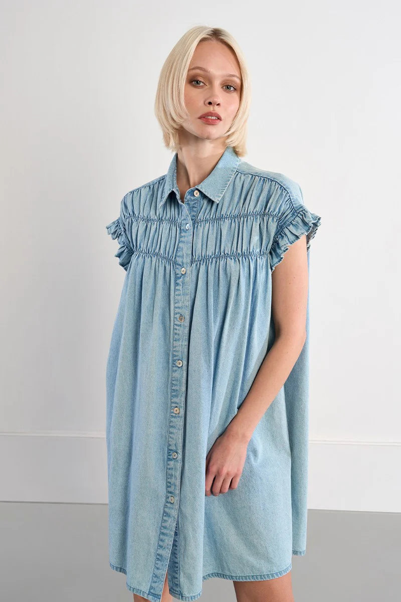 Lili Sidonio Blue Denim Woven Dress SP