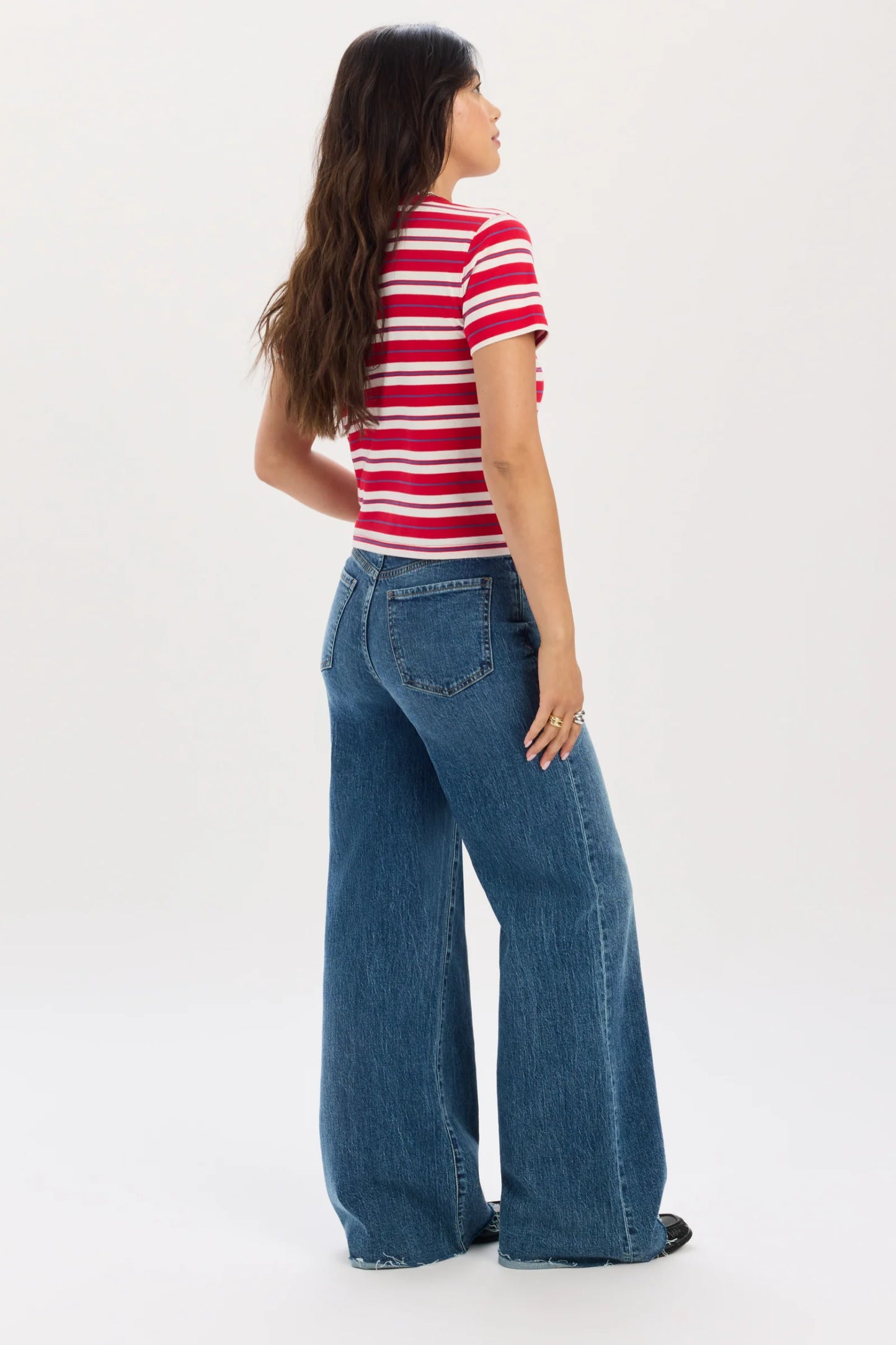 Daze Zuma Crew Neck Scarlet Stripe Tee SP