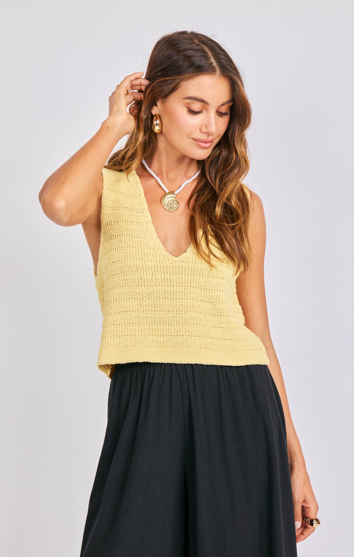 Sage the Label Pineapple Sweater Tank SP