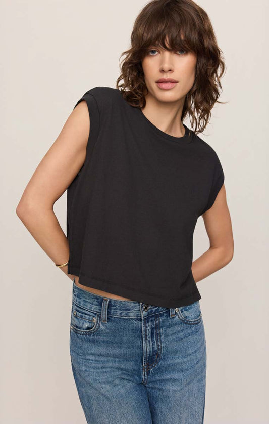 Z Supply Flex Sleeveless Black Tee 02-07