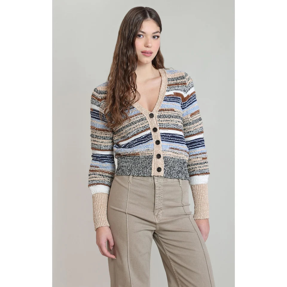 DEX Melange Striped Cardigan 02-08