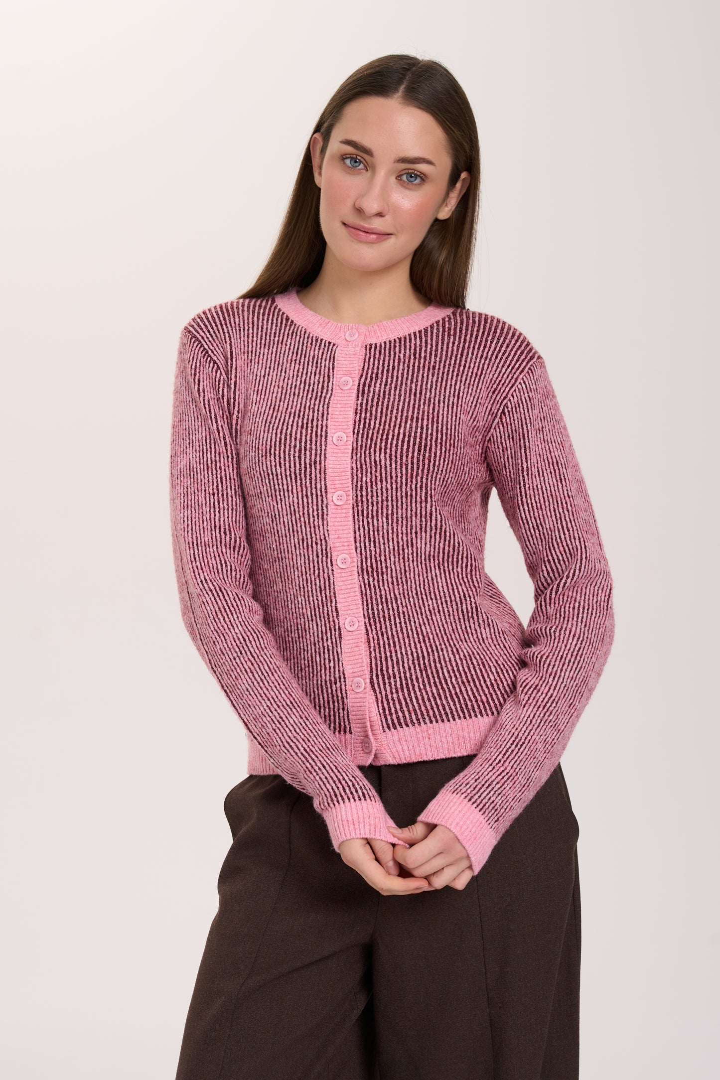 24 Colours Pink Striped Cardi 02-08