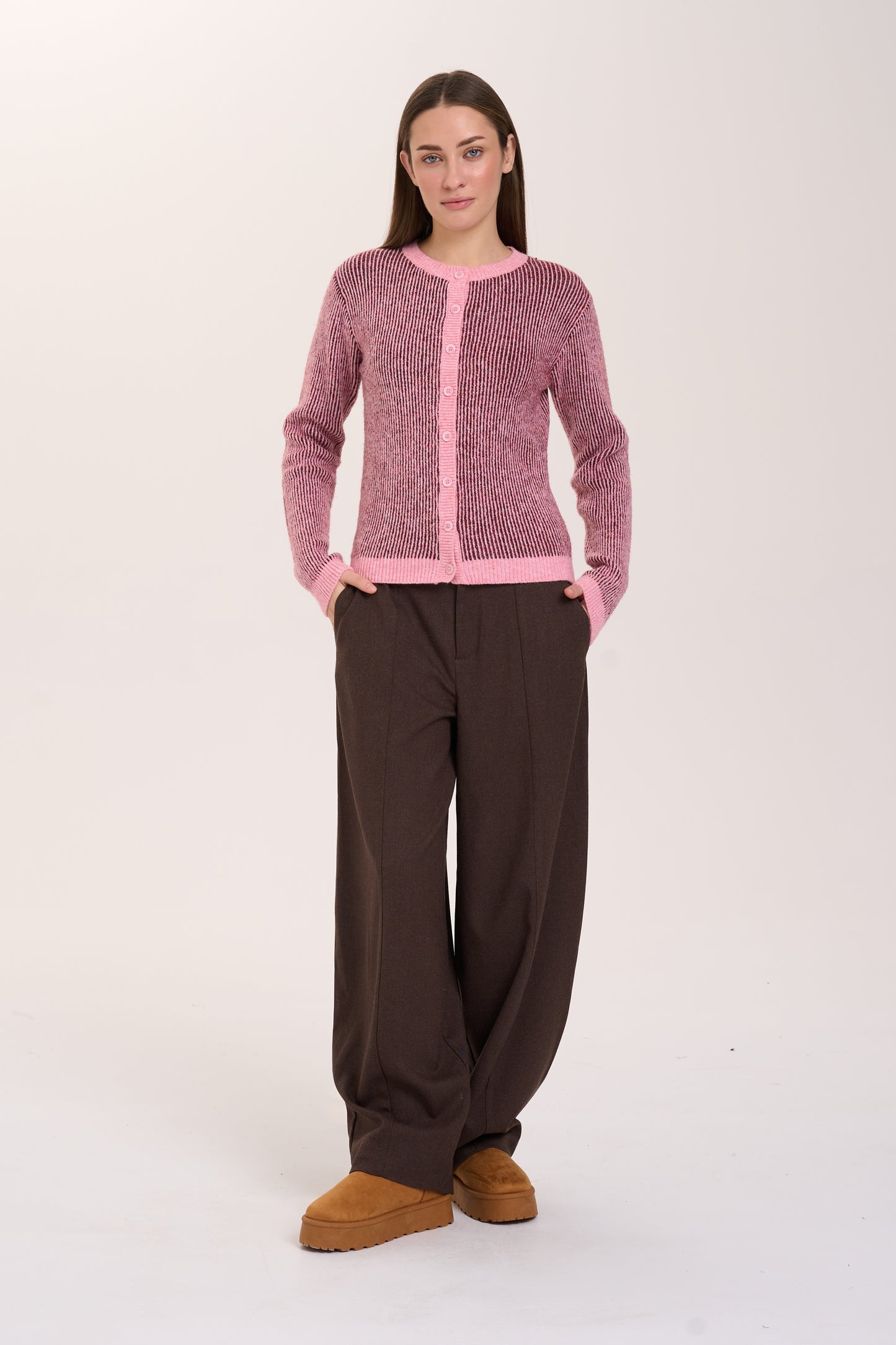 24 Colours Pink Striped Cardi 02-08
