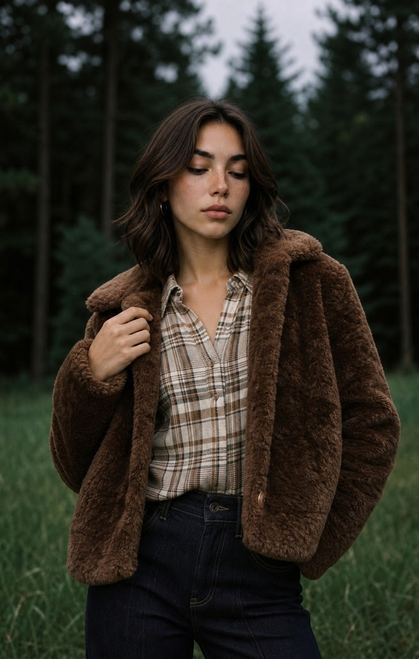 Room 34 Faux Fur Brown Coat 02-09