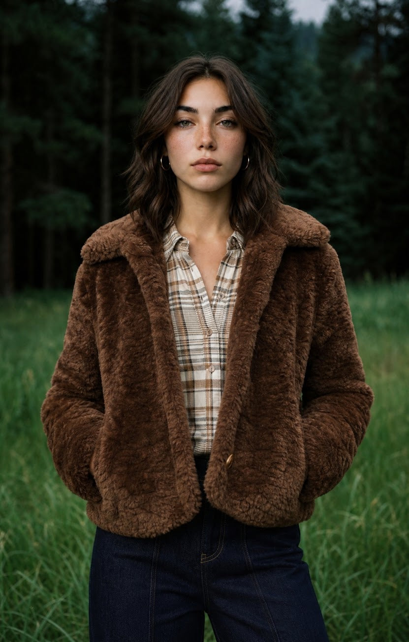 Room 34 Faux Fur Brown Coat 02-09