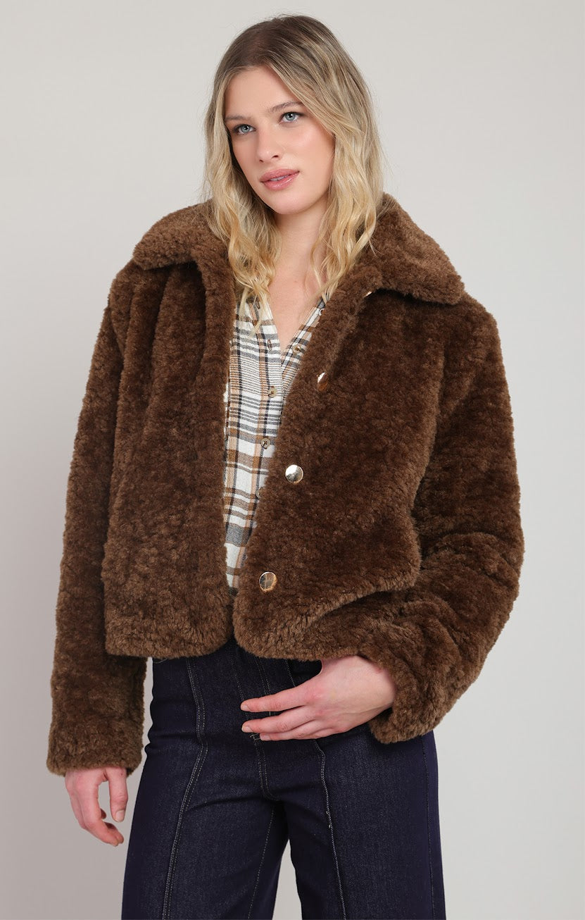 Room 34 Faux Fur Brown Coat 02-09