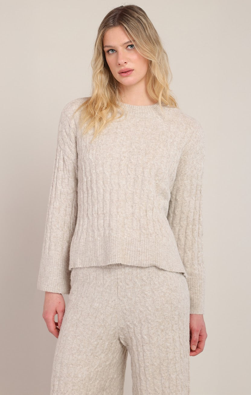 Room 34 Beige Cable Knit Sweater 02-09