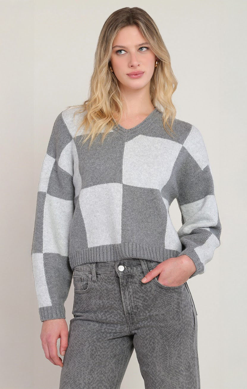 DEX Grey Colourblock Sweater 02-09