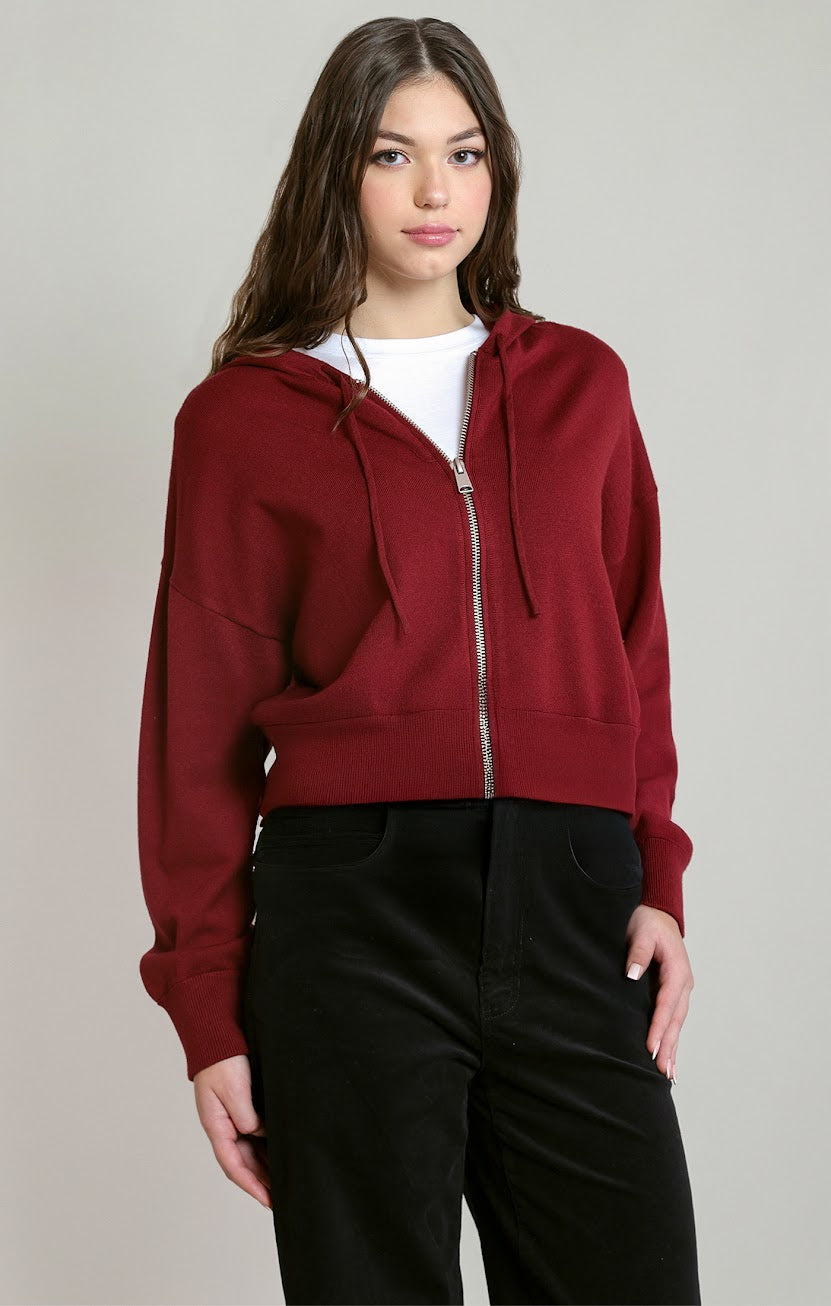 DEX Burgundy Zip Up Hoodie 02-09