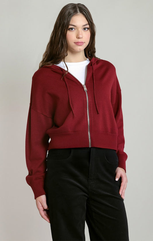DEX Burgundy Zip Up Hoodie 02-09