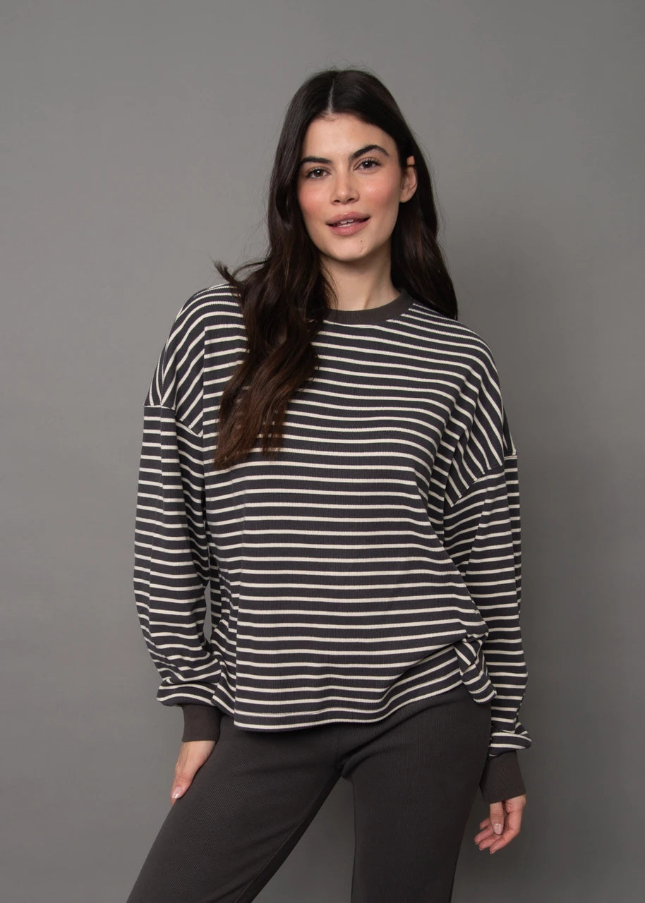 RD Style Colbert Striped Waffle Top 02-09