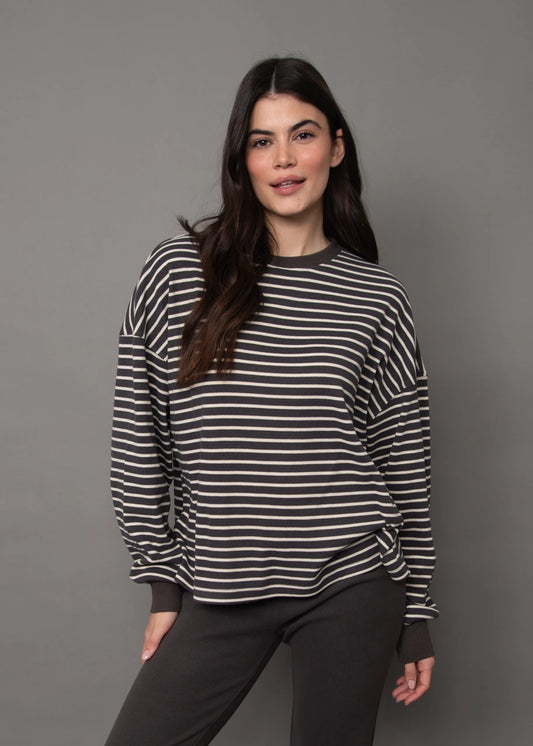 RD Style Colbert Striped Waffle Top 02-09