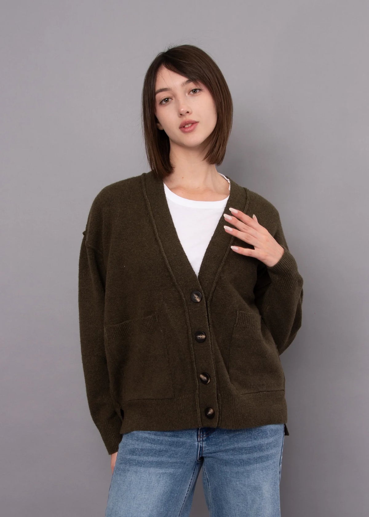 RD Style Patsy Olive Cardigan 02-09
