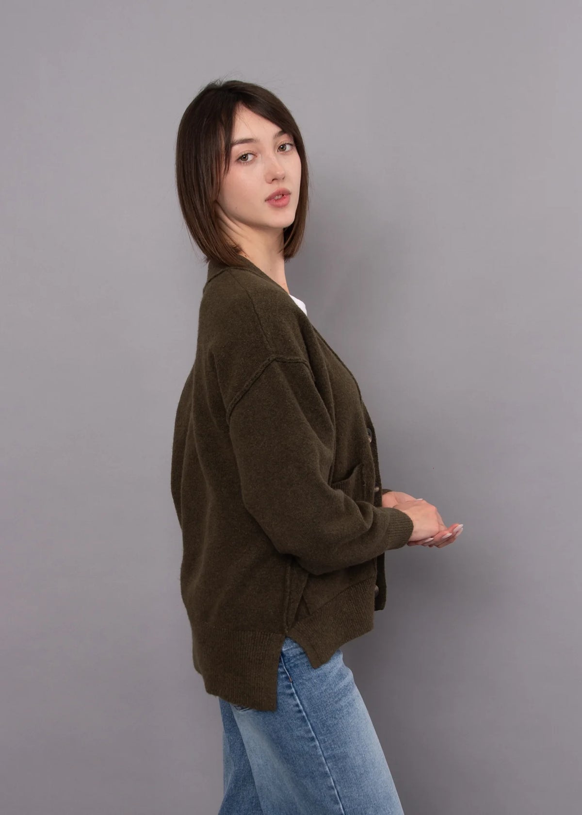 RD Style Patsy Olive Cardigan 02-09