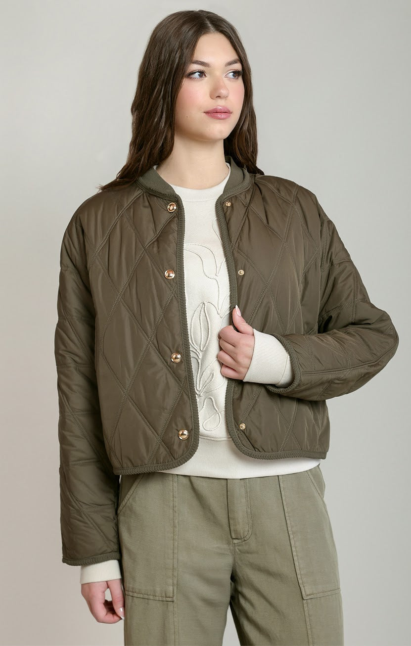 DEX Dark Khaki Quilted Jacket 02-09