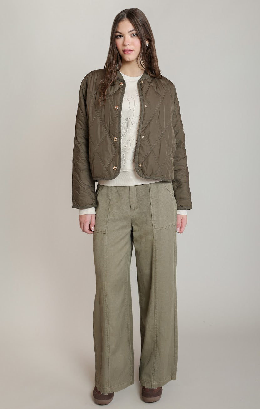 DEX Dark Khaki Quilted Jacket 02-09