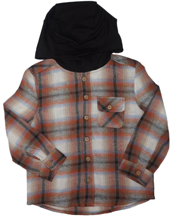 MID Plaid Hooded Shirt-F24